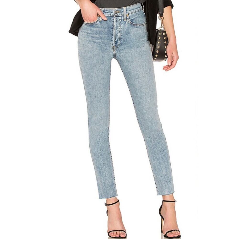 RE/DONE High Rise Ankle Crop Stretch Jeans